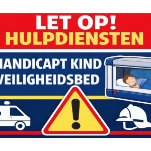 Hulpdiensten Sticker – Zorgintensief kind in veiligheidbed
