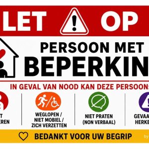 Sticker ‘Persoon met een beperking’ – Voor hulpdiensten & noodsituaties